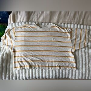 Billabong White and Yellow Striped body Tee